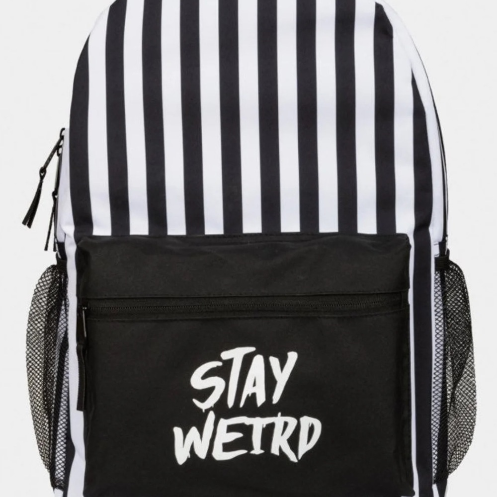 Cute Stay Weird Stripped Backpack